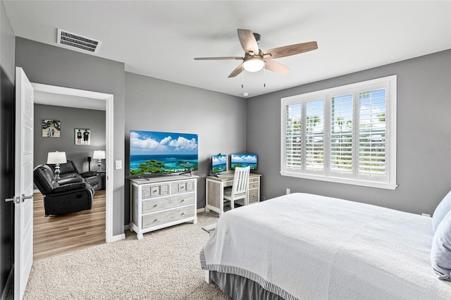 44239 Frontier Dr, Punta Gorda, FL 33982 - bedroom with visible vents, baseboards, ceiling fan, and carpet
