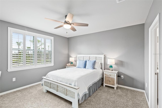 44239 Frontier Dr, Punta Gorda, FL 33982 - bedroom featuring ceiling fan, baseboards, visible vents, and carpet floors