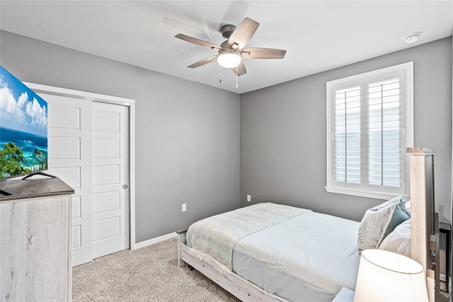 44239 Frontier Dr, Punta Gorda, FL 33982 - bedroom featuring a closet, carpet flooring, ceiling fan, and baseboards