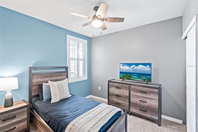 44239 Frontier Dr, Punta Gorda, FL 33982 - bedroom featuring ceiling fan, baseboards, and carpet floors