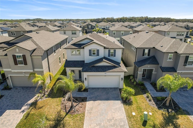 aerial view with a residential view