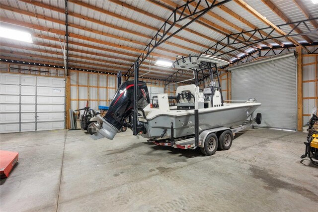 garage featuring metal wall