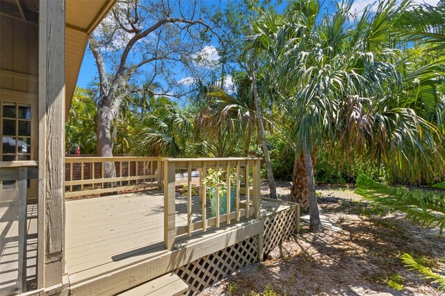 407 Indiana Ave, Crystal Beach, FL 34681 - view of wooden deck