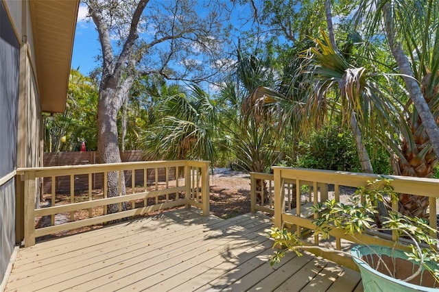 407 Indiana Ave, Crystal Beach, FL 34681 - wooden deck with fence