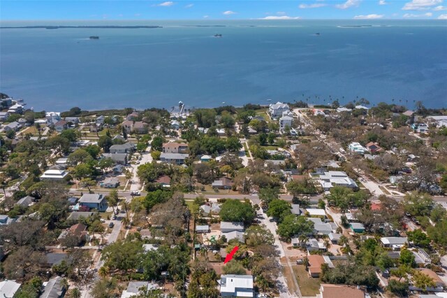 407 Indiana Ave, Crystal Beach, FL 34681 - aerial view featuring a water view and a residential view