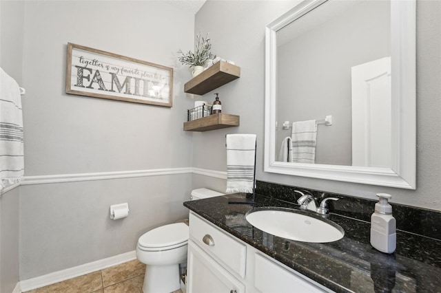 7207 Forest Mere Dr, Riverview, FL 33578 - bathroom with vanity, toilet, and tile patterned floors