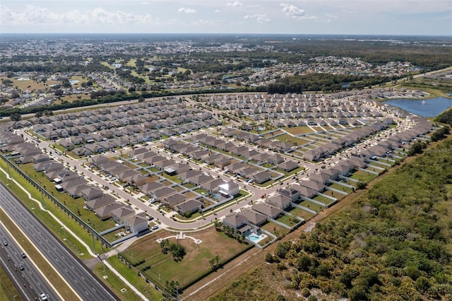 10101 Mangrove Well Rd, Ruskin, FL 33573 - bird's eye view featuring a residential view and a water view