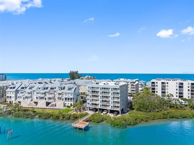 19925 Gulf Blvd Unit 402, Indian Shores, FL 33785 - drone / aerial view featuring a water view