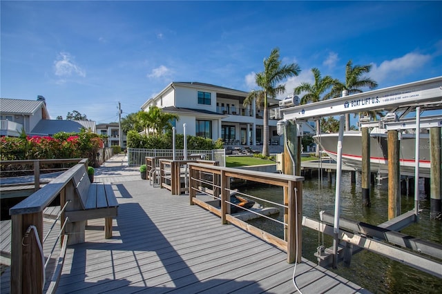 2501 S Dundee St, Tampa, FL 33629 - dock featuring boat lift and a water view