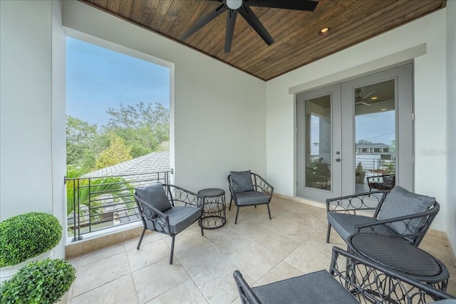 2501 S Dundee St, Tampa, FL 33629 - balcony with ceiling fan and french doors