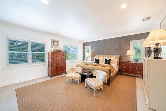 2501 S Dundee St, Tampa, FL 33629 - bedroom with multiple windows, ornamental molding, recessed lighting, and baseboards