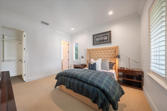 2501 S Dundee St, Tampa, FL 33629 - carpeted bedroom with baseboards, crown molding, and recessed lighting