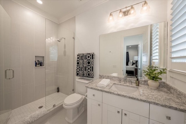 2501 S Dundee St, Tampa, FL 33629 - full bath with connected bathroom, a stall shower, toilet, and vanity