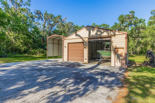 garage with a detached garage