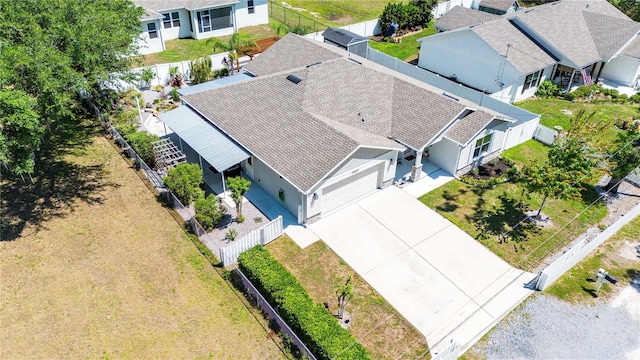 bird's eye view featuring a residential view