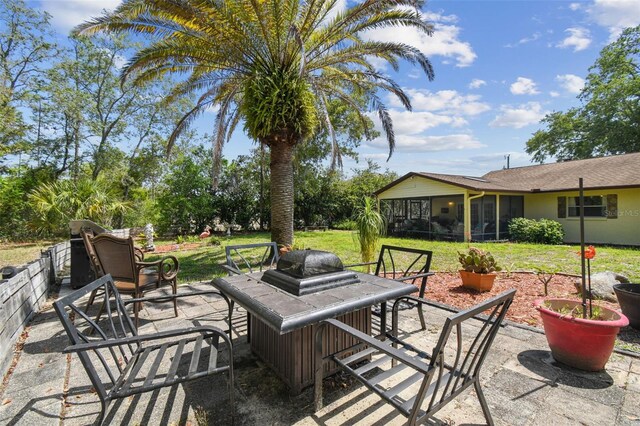 11383 Pickford St, Spring Hill, FL 34609 - view of patio / terrace with a sunroom