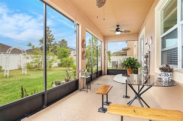 11818 Valhalla Woods Dr, Riverview, FL 33579 - sunroom featuring ceiling fan
