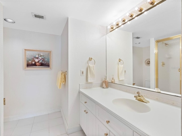 1400 Gulf Blvd Unit 511, Clearwater Beach, FL 33767 - full bath featuring visible vents, baseboards, a shower stall, and vanity