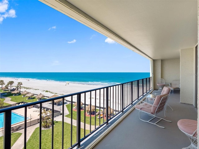 1400 Gulf Blvd Unit 511, Clearwater Beach, FL 33767 - balcony with a water view and a view of the beach
