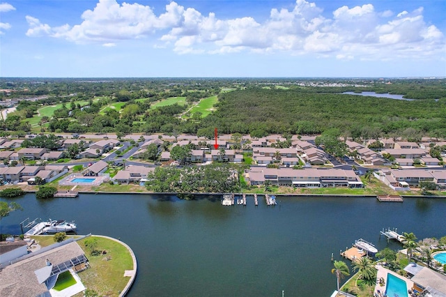 6490 Cape Hatteras Way NE Unit 4, Saint Petersburg, FL 33702 - aerial view with a water view and a residential view
