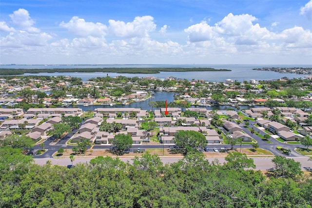 6490 Cape Hatteras Way NE Unit 4, Saint Petersburg, FL 33702 - aerial view featuring a water view and a residential view