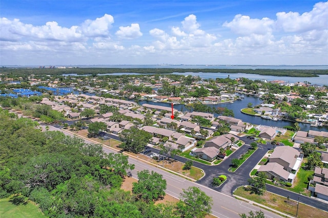 6490 Cape Hatteras Way NE Unit 4, Saint Petersburg, FL 33702 - birds eye view of property with a residential view and a water view