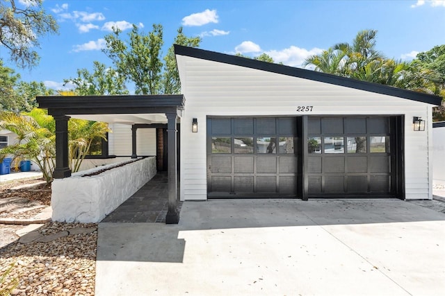 view of garage