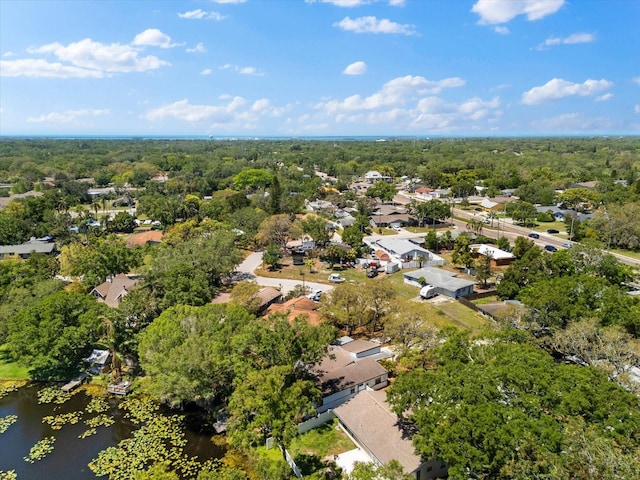 aerial perspective of suburban area featuring a large body of water