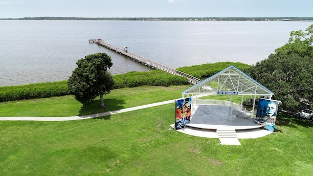aerial view of a nearby body of water