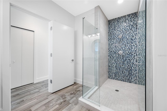 19816 Gulf Blvd Unit 602, Indian Shores, FL 33785 - full bath featuring wood finished floors, recessed lighting, and a shower stall