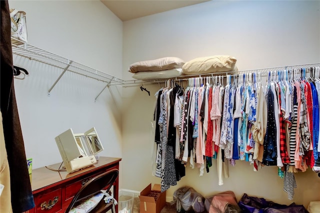 view of walk in closet