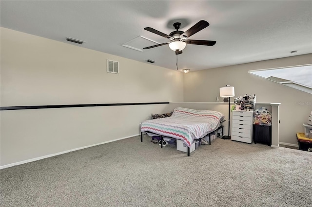 bedroom with carpet and visible vents