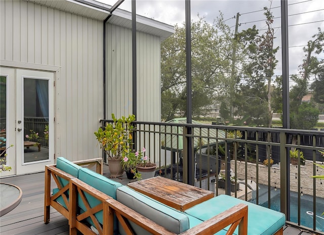 exterior space featuring a deck