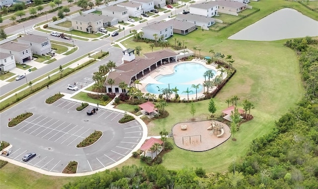 aerial view featuring a residential view