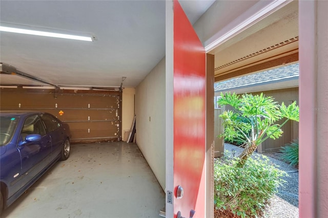 view of garage