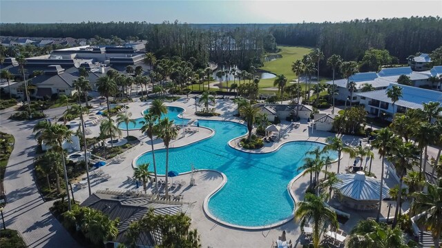 pool featuring a patio area