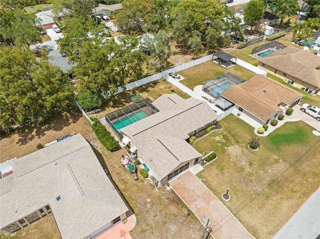 drone / aerial view with a residential view