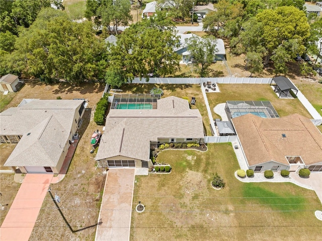 bird's eye view with a residential view