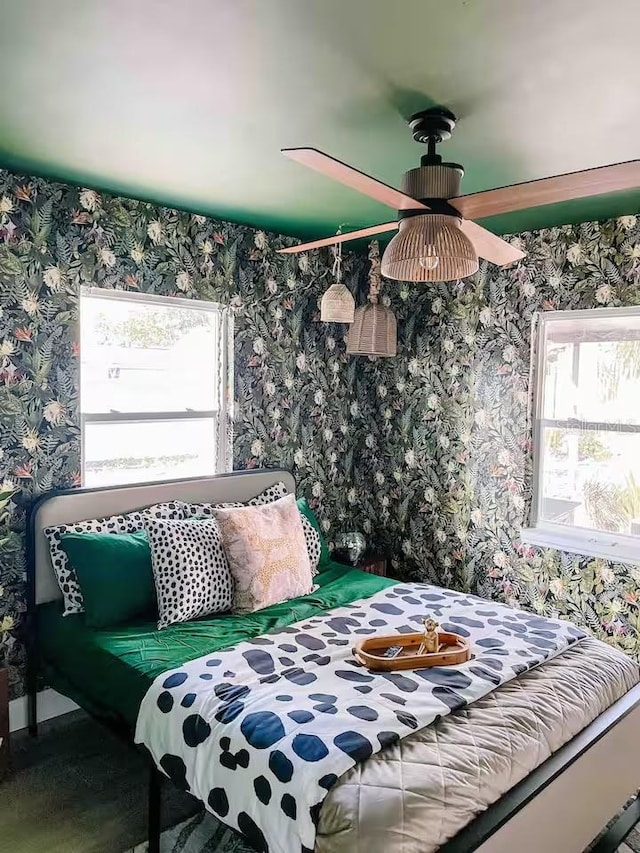 7101 N 9th St, Tampa, FL 33604 - bedroom with wallpapered walls and multiple windows