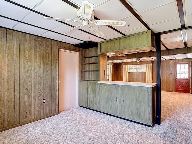 13116 N Oregon Ave, Tampa, FL 33612 - carpeted spare room with ceiling fan and wood walls