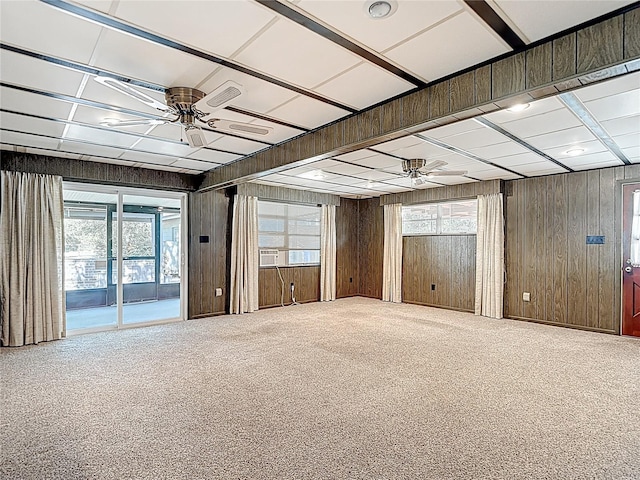 13116 N Oregon Ave, Tampa, FL 33612 - carpeted spare room featuring ceiling fan and wooden walls