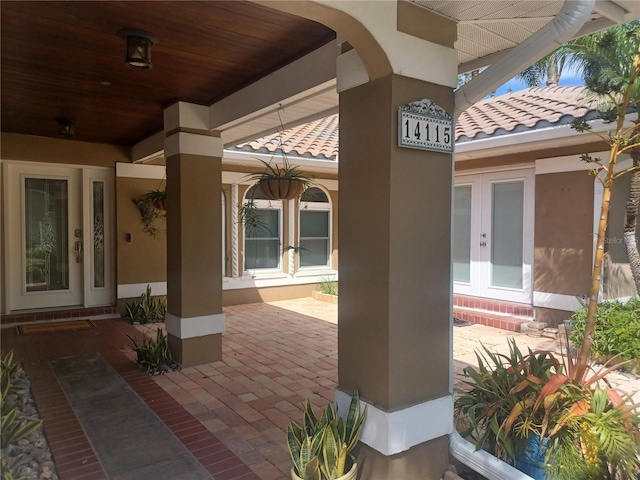 view of patio with french doors