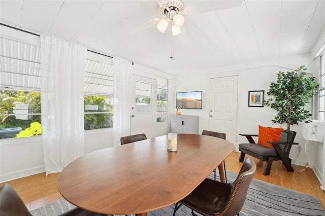 3611 4th Ave N, Saint Petersburg, FL 33713 - dining room featuring light wood-style flooring, ceiling fan, and baseboards