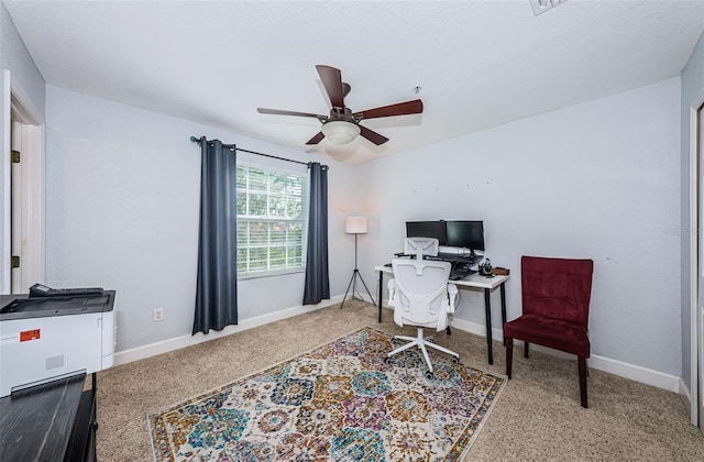 805 100th Ave N, Saint Petersburg, FL 33702 - office space with carpet, a ceiling fan, and baseboards