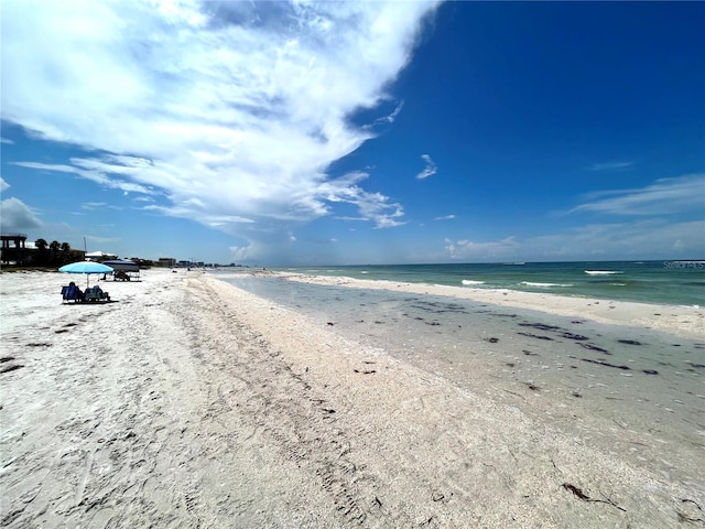 water view with a view of the beach
