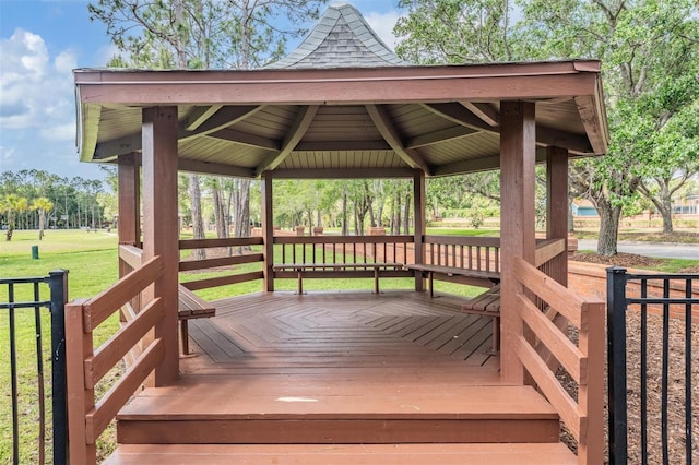 10003 Vista Pointe Dr, Tampa, FL 33635 - wooden deck featuring a gazebo and a yard