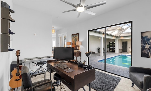 3610 Gulf City Rd, Ruskin, FL 33570 - office with carpet flooring and ceiling fan