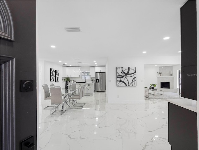 interior space featuring recessed lighting and visible vents