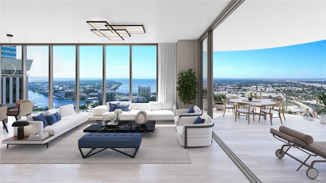 520 N Tampa St Unit 1508, Tampa, FL 33602 - living area featuring floor to ceiling windows and a water view