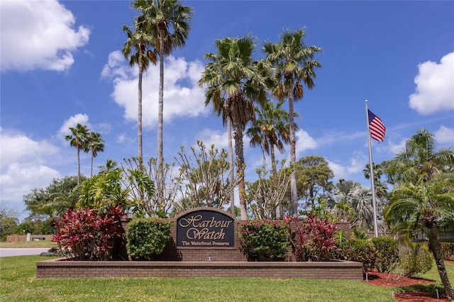 view of community sign